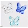 Image 3 : TRIO OF SWAROVSKI CRYSTAL BUTTERFLIES WITH