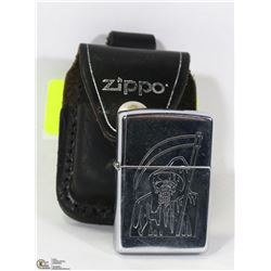 ZIPPO REAPER ZIPPO LIGHTER WITH LEATHER CASE,