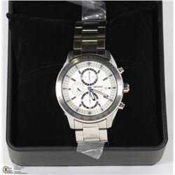 NEW MENS SEIKO SILVER TONE WATCH WITH GIFTBOX