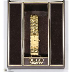 SEIKO QUARTZ BAND LADIES GOLD TONE WATCH