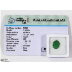 #19-NATURAL GREEN EMERALD LOOSE GEMSTONE 3.85CT