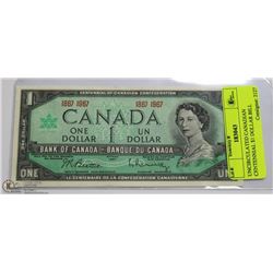 UNCIRCULATED CANADIAN CENTENNIAL $1 DOLLAR BILL