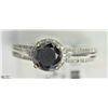 Image 1 : 11) 14KT WHITE GOLD BLACK & 94 WHITE DIAMOND RING
