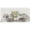 Image 1 : 12)14KT WHITE GOLD DIAMOND & 20 SIDE DIAMONDS RING