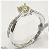 Image 2 : 12)14KT WHITE GOLD DIAMOND & 20 SIDE DIAMONDS RING