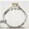 Image 4 : 12)14KT WHITE GOLD DIAMOND & 20 SIDE DIAMONDS RING