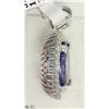 Image 3 : 14) 14KT WHITE GOLD TANZANITE & DIAMOND PENDANT