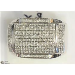 19)10KT WHITE GOLD DIAMOND MENS HEAVY RING