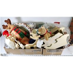 LOT OF CHRISTMAS INCL PLATE FRAMES, HOOKS, SLEIGHS