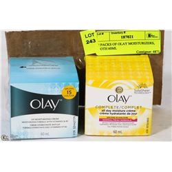 2 PACKS OF OLAY MOISTURIZERS, BOTH 60ML