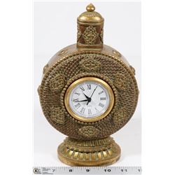 VINTAGE LOOK NEW GOLD LEAF MANTLE CLOCK.