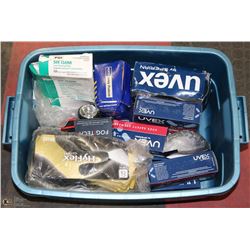 BLUE BIN FULL OF NEW PPE AND WORK GEAR INCL