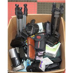 LOT OF MISC CAMERAS AND CAMERA  ACCESSORIES