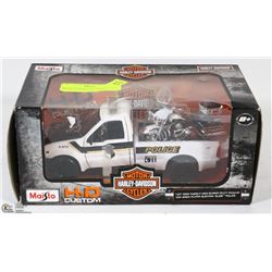 MODEL HARLEY DAVIDSON POLICE TRUCK AND MOTORCYCLE