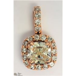 22) 14KT ROSE GOLD DIAMOND & PENDANT