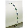 Image 1 : 29) 14KT WHITE GOLD EMERALD & SAPPHIRE 7" BRACELET
