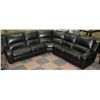 Image 1 : BLACK LEATHERETTE ELECTRIC RECLINING SECTIONAL