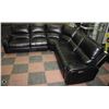 Image 2 : BLACK LEATHERETTE ELECTRIC RECLINING SECTIONAL