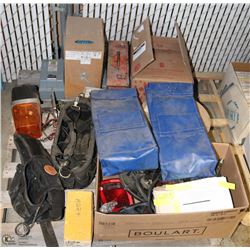 PALLET OF MISC ITEMS INCL CABLE, MOTOR STARTERS,