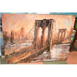 BRIDGE SCENE CANVAS ART PICTURE 48X36
