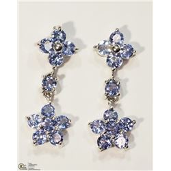 36) 10KT WHITE GOLD TANZANITE EARRINGS