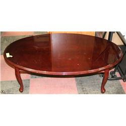 OVAL QUEEN ANNE STYLE CHERRY COLOR COFFEE TABLE