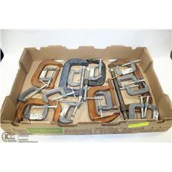 19 ASSORTED SIZE C-CLAMPS.