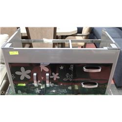 BATHROOM CABINET, SILVER/BLACK 34X18X18