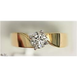 44)18KT YELLOW GOLD DIAMOND SOLITAIRE HEAVY RING