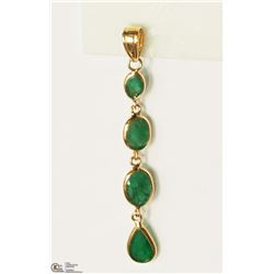 46) 14KT YELLOW GOLD EMERALD PENDANT