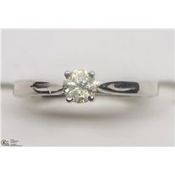 49) 14KT WHITE GOLD DIAMOND SOLITAIRE RING