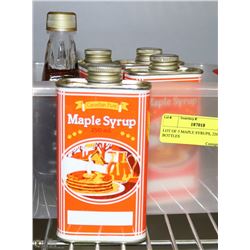 LOT OF 5 MAPLE SYRUPS, 220ML BOTTLES