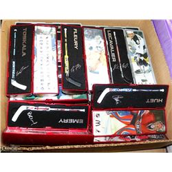 LOT OF 10 NHL STAR STICKS MINI HOCKEY STICKS.