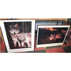PAIR OF BRANDON BURG WOLF FRAMED PRINTS 24X30