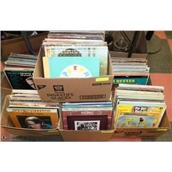 7 BOXES OF 200 PLUS  ASSORTED RECORD ALBUMS,
