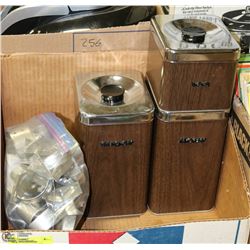 VINTAGE CANISTER SET AND COOKIE CUTTERS