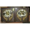 Image 1 : PAIR OF FRAMED PICTURES MADE OF SHELLS 16X17.