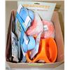 Image 1 : BOX OF NEW MISC. KITCHEN SUPPLIES