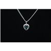 Image 2 : CERTIFIED 1.9 CT MYSTIC TOPAZ AND DIAMOND NECKLACE - HEART CUT, OCEAN BLUE COLOR.