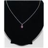 Image 2 : RUBY AND DIAMOND SOLITAIRE NECKLACE - 1 CT OVAL CUT RUBY
