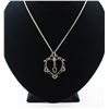 Image 2 : CUSTOM MADE BROWN QUARTZ HEART NECKLACE - 2"X1.5" PENDANT, STERLING SILVER