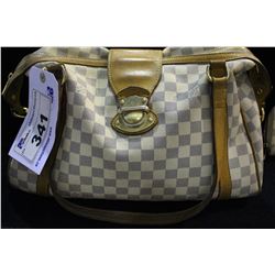 LOUIS VUITTON BROWN AND BEIGE HANDBAG WITH MATCHING PURSE