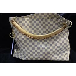 LOUIS VUITTON BROWN AND BEIGE HANDBAG