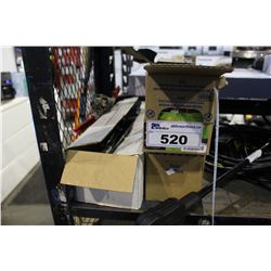 TWO CARTONS OF 4 INCH BOX NAILS AND BOX OF SPRINKLER FLAGS