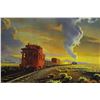 Image 2 : FRAMED PRINT OF A TRAIN IN THE SUNSET