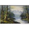 Image 2 : FRAMED R. FREY PAINTING OF A FOREST/LAKE SCENE