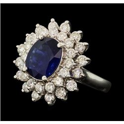 3.35 ctw Colored Stone And Diamond Ring - 18KT White Gold