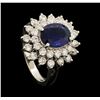 Image 4 : 3.35 ctw Colored Stone And Diamond Ring - 18KT White Gold