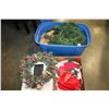 Image 2 : TOTE AND BOX OF TREE GARLAND AND STOCKINGS