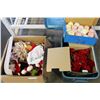 Image 1 : BOX AND TOTE OF CHRISTMAS FIGURES AND ORNAMENTS